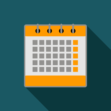 flat modern icon of orange background with shadow on dark green backgroundのイラスト素材