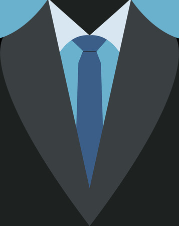 illustration of casual business suit with blue tie.のイラスト素材