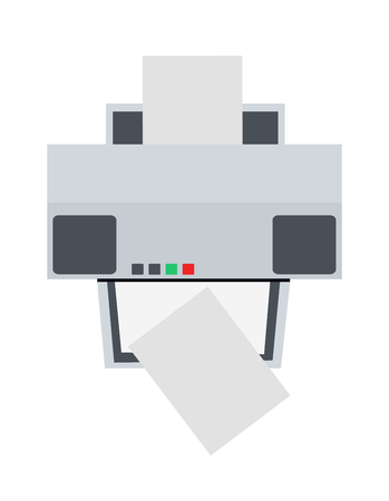 Home inkjet or laser printer in flat style isolated on white backgroundのイラスト素材