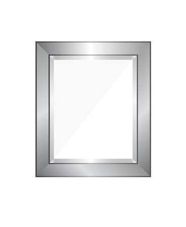 Blank silver modern picture frame. Template ready to insert an image, photo, painting, poster or some different decoration for example, in a museum.のイラスト素材