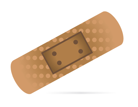 Vector illustration of medical bandage plaster - First aid for abrasions and gashes.のイラスト素材