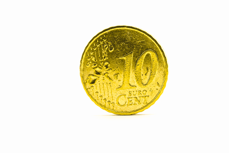 A coin value of ten Euro centsの写真素材