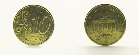 10 euro cent 2002. Brandenburg Gateの写真素材