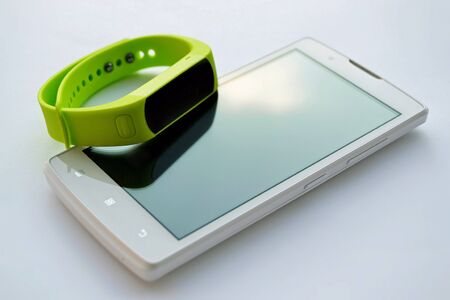 smart phone with bracelet for sportの写真素材