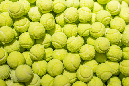 Chewing gum in the form of a tennis ball in the shop.の写真素材