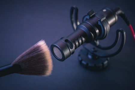 ASMR - microphone and brush - Autonomous Sensory Meridian Responseの写真素材