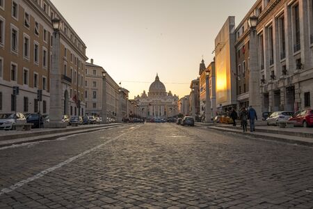 Vatican, Italy, February 2018 - Fountain di Trevi surronded by hundreds of tourists in winter.のeditorial素材