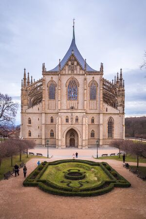 St. Barbara cathedral in Kutna Hora, jewel of Gothic architecture and art of Czech Republic.の写真素材