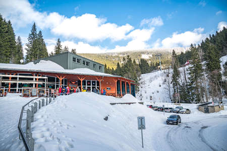 Cableway station to Snezka summit in Krkonose National Parkのeditorial素材