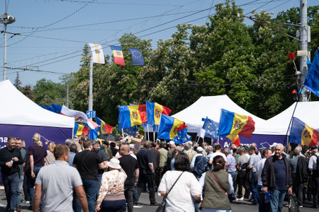 Chisinau, Moldova - May 21, 2023 European Moldova National Assemblyのeditorial素材