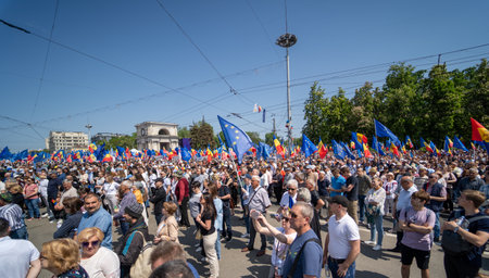 Chisinau, Moldova - May 21, 2023 European Moldova National Assemblyのeditorial素材