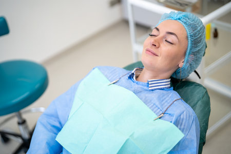 Dental patient in stomatological cabinetの写真素材