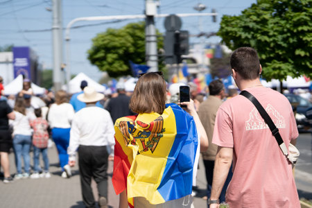 Chisinau, Moldova - May 21, 2023 European Moldova National Assemblyのeditorial素材