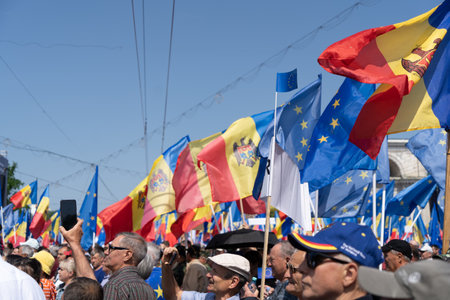 Chisinau, Moldova - May 21, 2023 European Moldova National Assemblyのeditorial素材