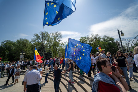 Chisinau, Moldova - May 21, 2023 European Moldova National Assemblyのeditorial素材