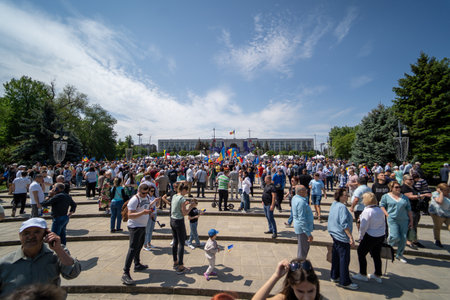 Chisinau, Moldova - May 21, 2023 European Moldova National Assemblyのeditorial素材