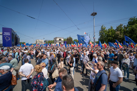 Chisinau, Moldova - May 21, 2023 European Moldova National Assemblyのeditorial素材