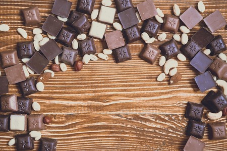 chokolate on granite background, view on topの写真素材