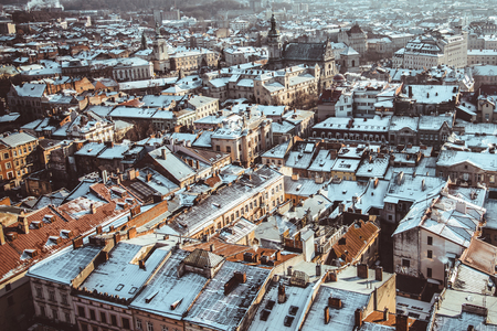 View on roofs of old cityの写真素材