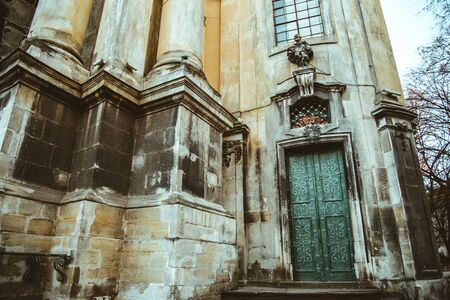 Gothic Church in cold winter dayの写真素材