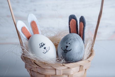 Cute creative eggs looks like bunny