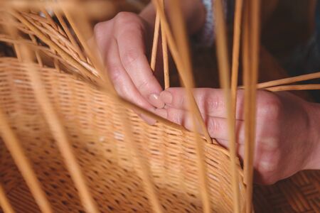 woman making basktes