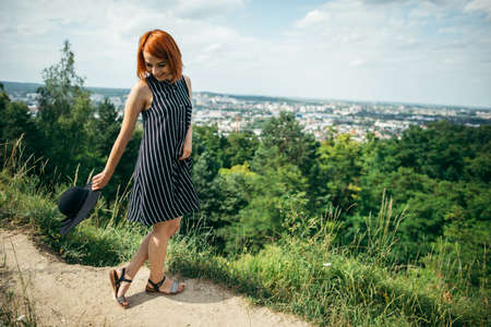 pretty gignger girl portraitの写真素材