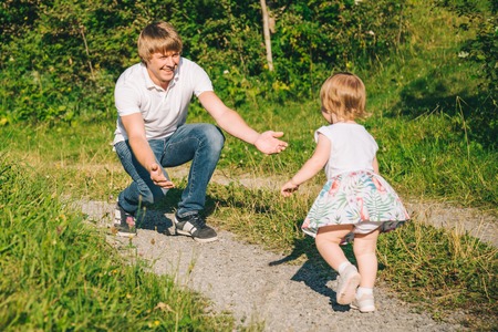 daughter run to fathers hug