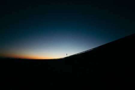 sunset on highwayの写真素材
