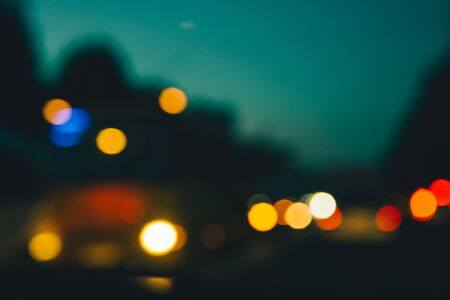 blured Night lights of carsの写真素材