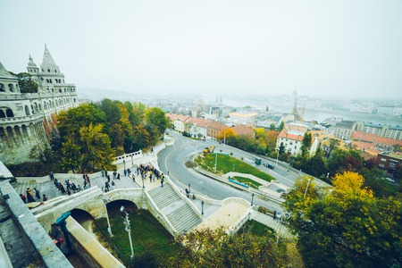 Panoramic view of Budapest church in Hungaryの写真素材