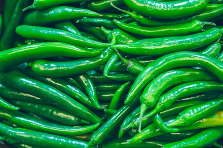 texture of green hot pepper close upの写真素材