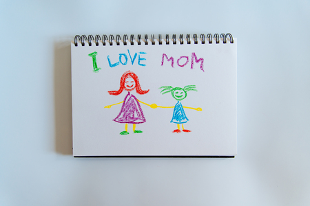 I love mom picture for happy mother day. children giftの写真素材