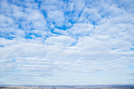 cityscape view. cloudy day. city horizon line with clouds. copy space.の写真素材