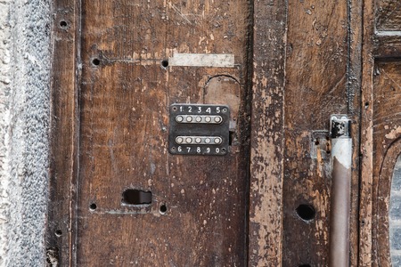 old vintage wooden doors close up with lock. design resourcesの写真素材