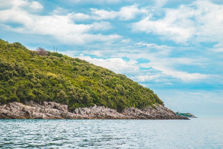 landscape view of sea with cliff seaside. summer vacation conceptの写真素材