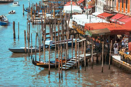Venice, Italy - May 25, 2019: gondolas at grand canal in italy summer timeのeditorial素材