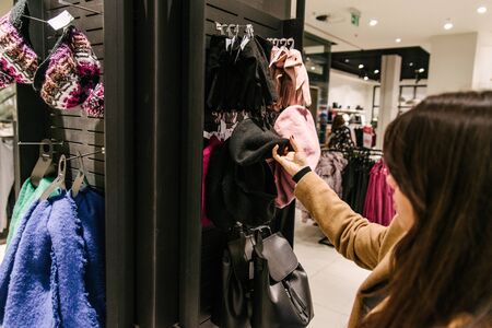 LVIV, UKRAINE - October 27, 2018: fashion clothes shop inside. interiorのeditorial素材