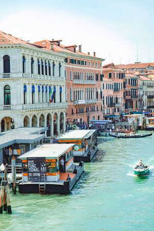 Venice, Italy - May 25, 2019: view of venice city grand canal with boats summer timeのeditorial素材