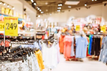 blurred picture of clothes store shopping conceptの写真素材