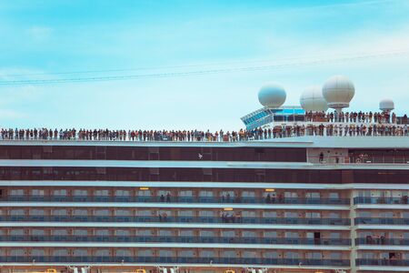 view of people at cruise liner travel concept vacation