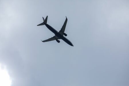 airplane in sky travel concept copy space