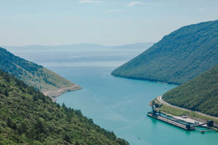 view of plomin istria summer vacation croatia tripの写真素材