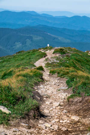 view of summer mountains range. beautiful landscape. copy spaceの写真素材