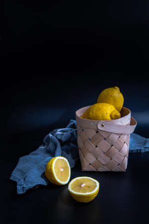 lemons bitcoin symbol of richness flat layの写真素材