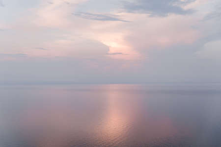 sunset above the sea copy space