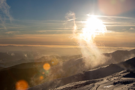sunset above slovakia tatras mountains
