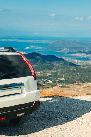 suv car travel concept Lefkada island Greece