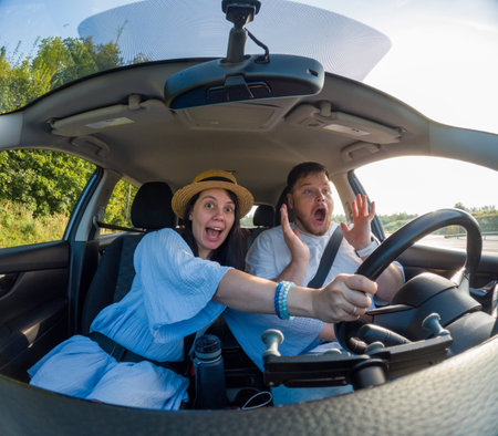 Happy Couple on a Road Trip