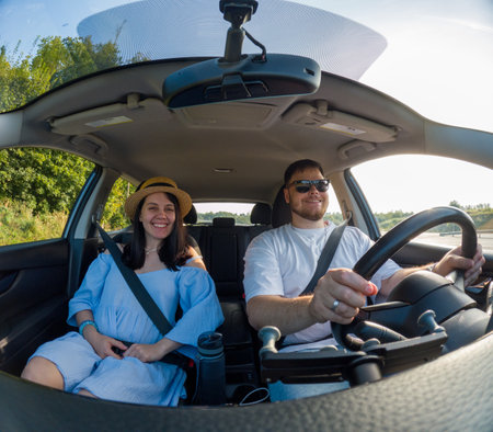 Happy Couple on a Road Trip